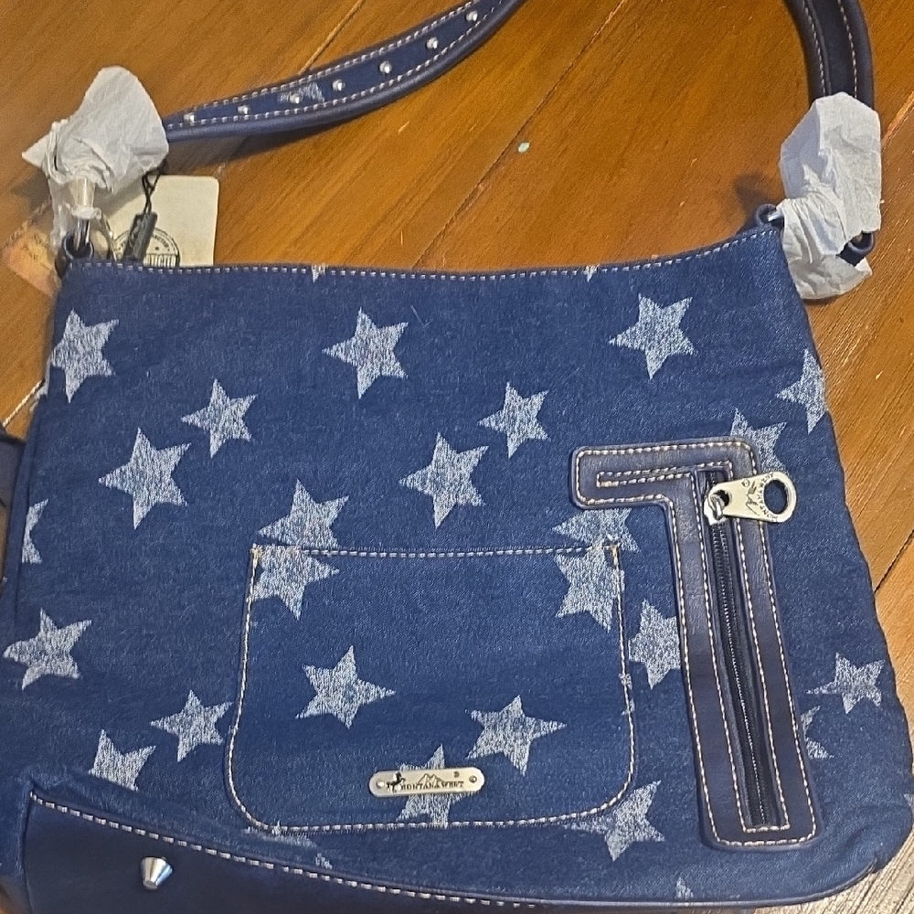 American Flag Denim Shoulder Bag - Picture 5 of 12